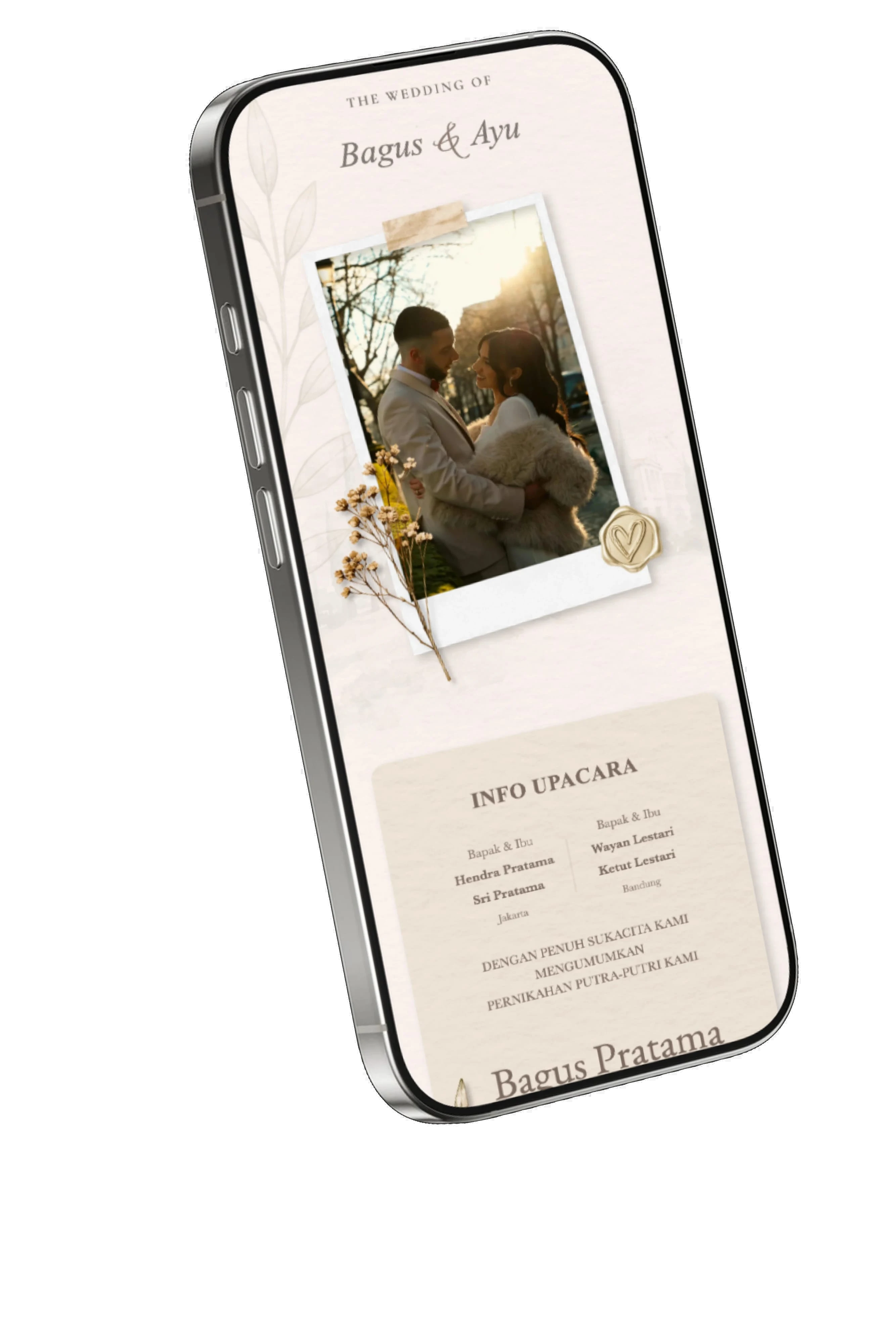 Contoh undangan pernikahan online Davet