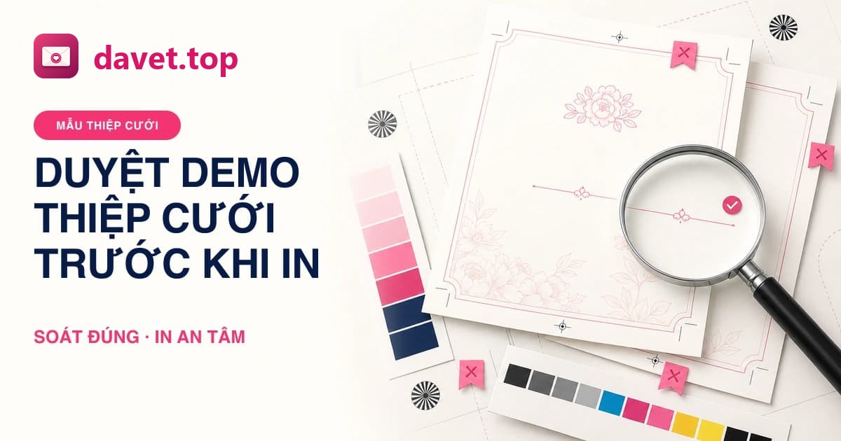Demo thiệp cưới: checklist trước khi in