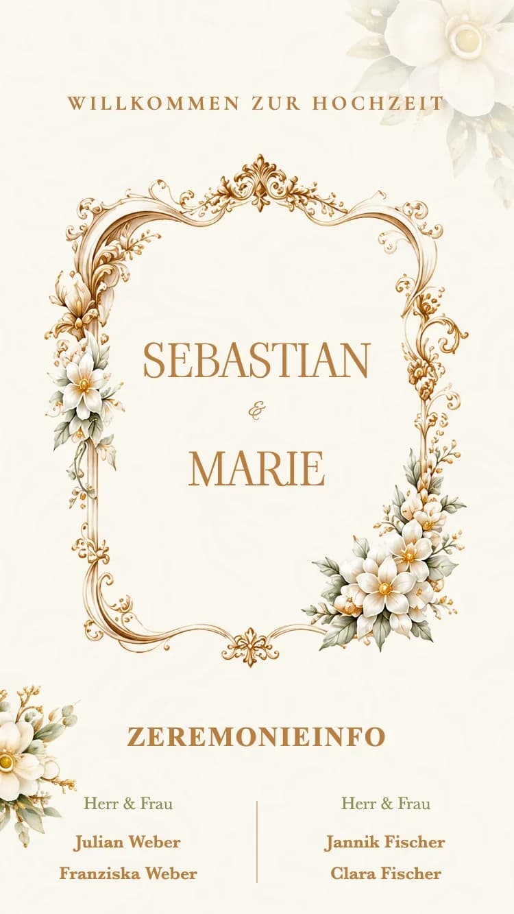 Baroque - Gold - Vorlage für Online-Hochzeitseinladungen