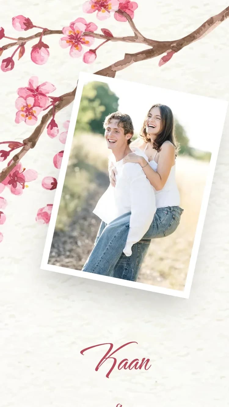Cherry Blossom - Pink Vorlage für Hochzeitseinladungen