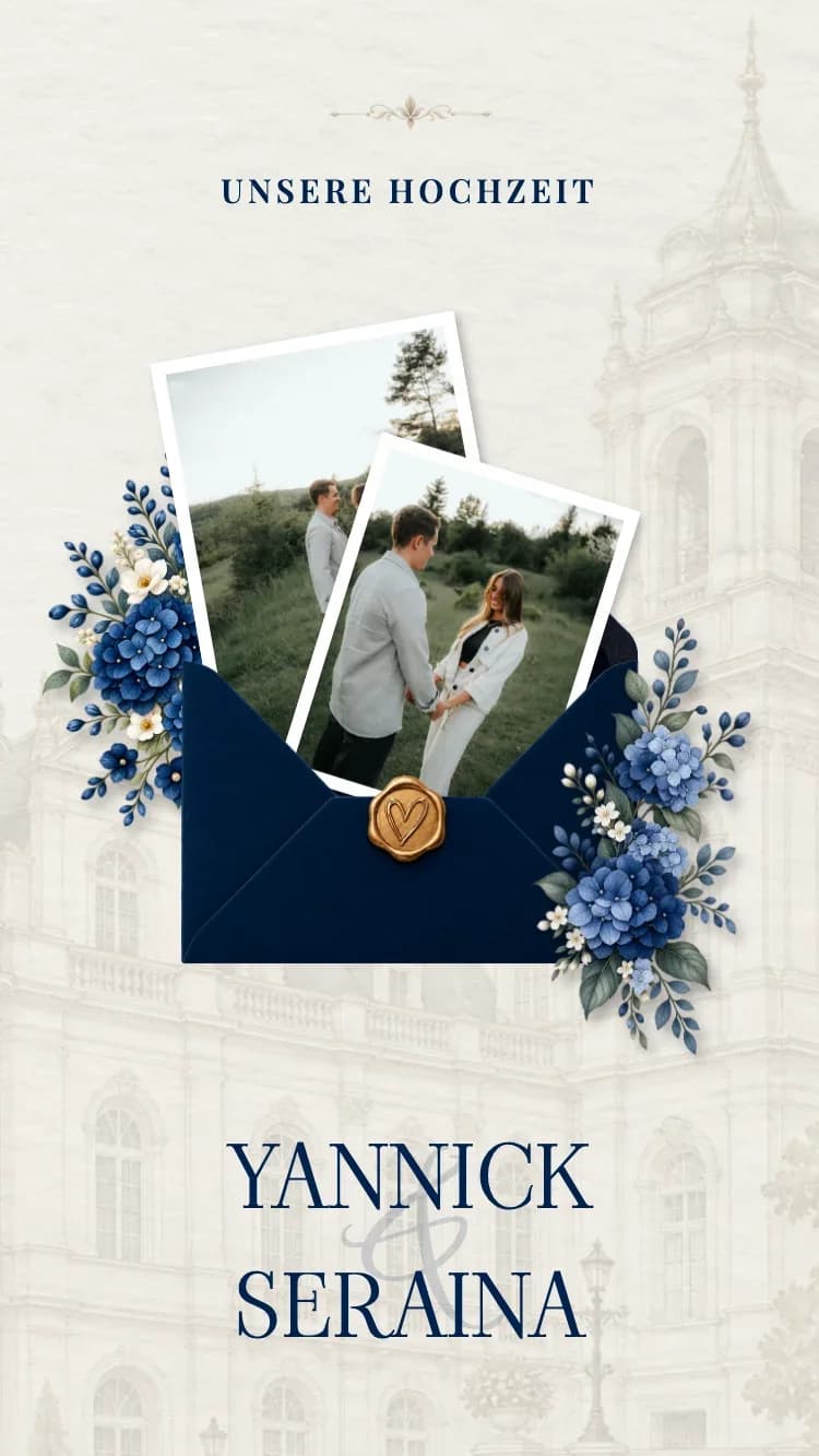 Minimalism - Dark Blue - Vorlage für Online-Hochzeitseinladungen