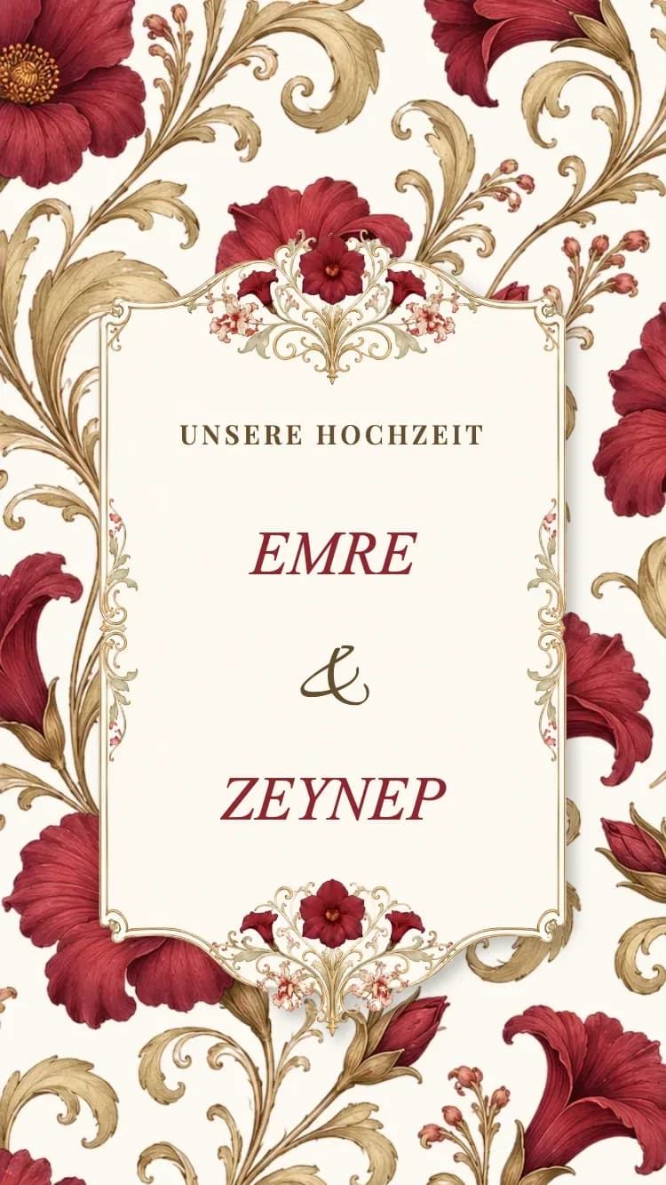 Porcelain II - Red - Vorlage für Online-Hochzeitseinladungen