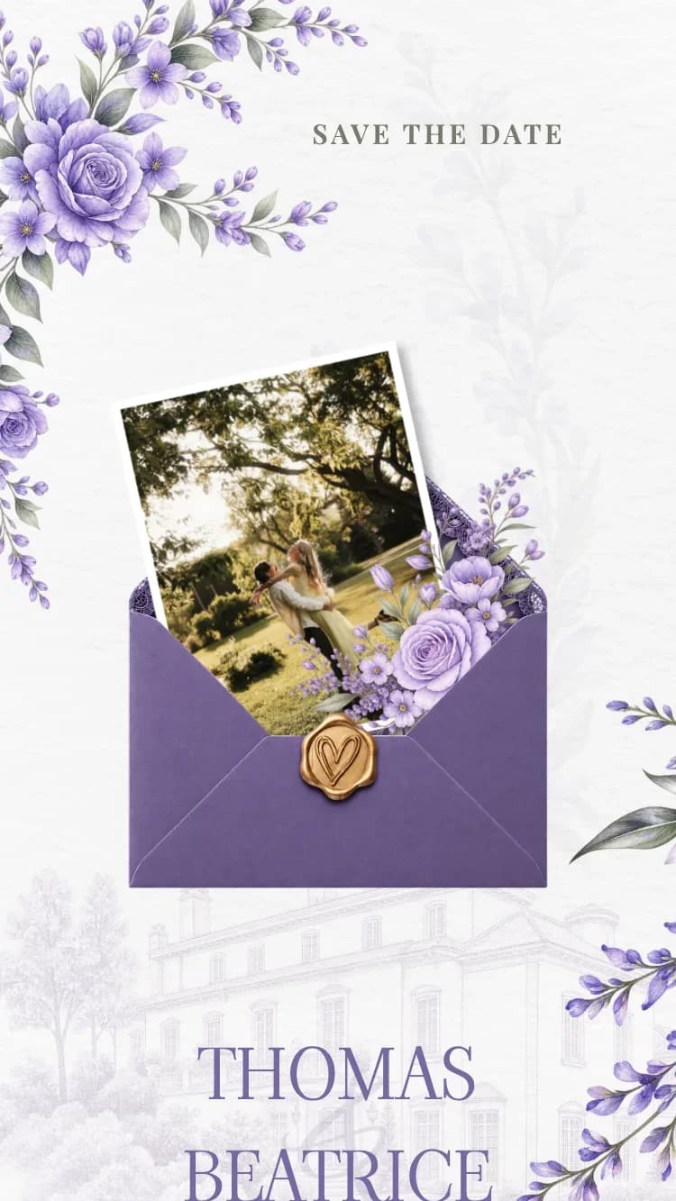 Minimalism - Purple - Online Wedding Invitation Template