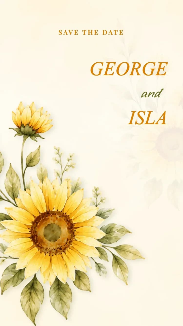 Sunflower - Online Wedding Invitation Template