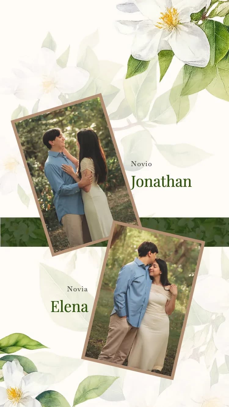Boho Floral - Green - Plantilla de Invitación de Boda Online