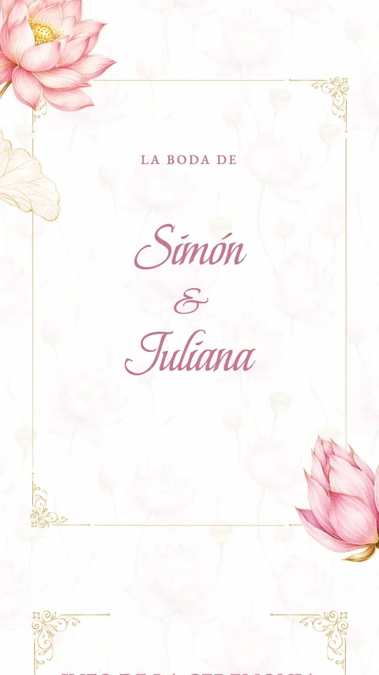 Lotus - Pink - Plantilla de Invitación de Boda Online
