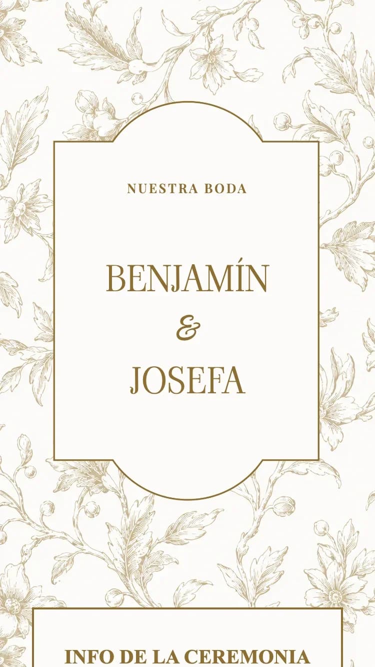 Porcelain - Brown - Plantilla de Invitación de Boda Online