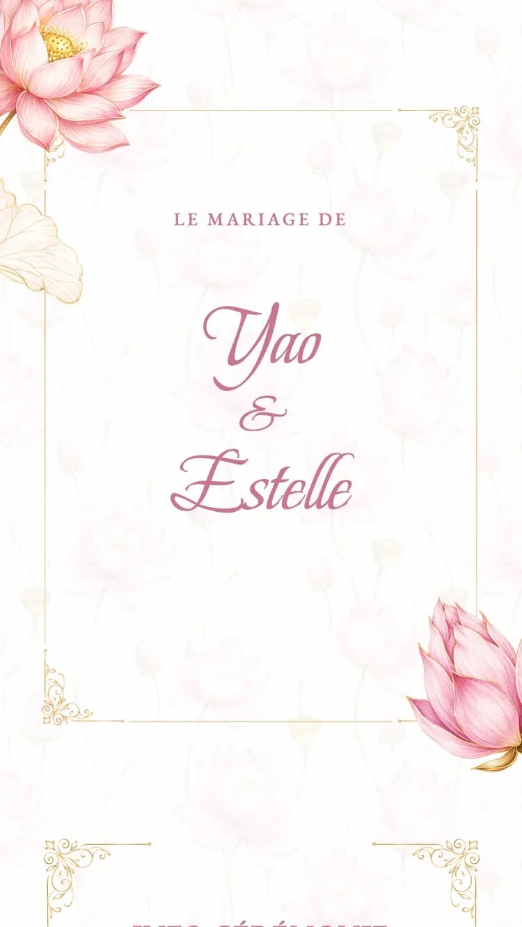 Lotus - Pink - Modele de faire-part de mariage en ligne