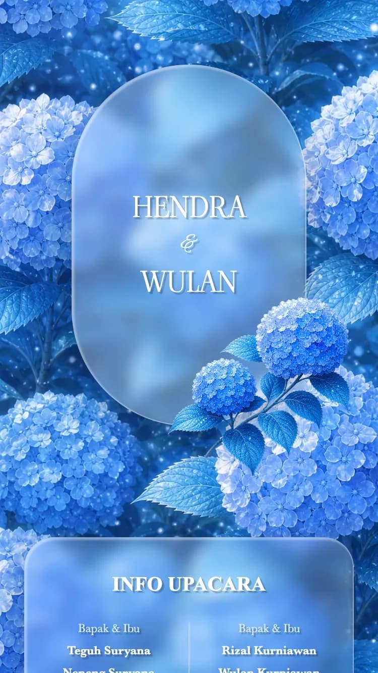 Glass Garden - Blue - Template Undangan Pernikahan Online