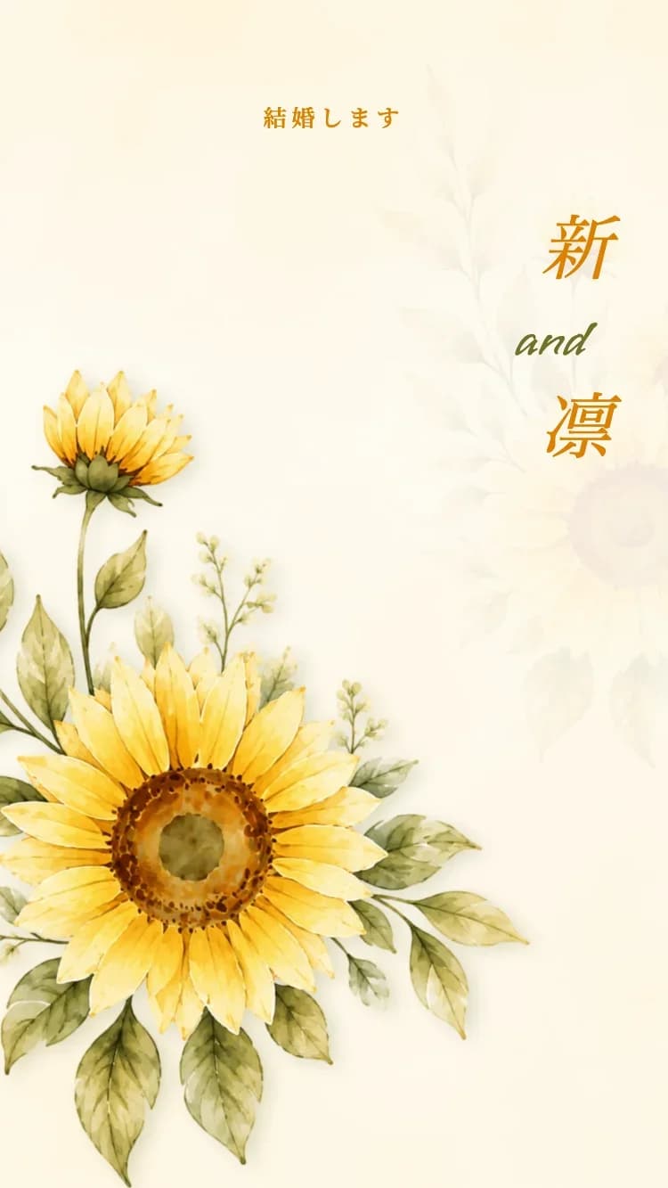 Sunflower - オンライン結婚式招待状テンプレート