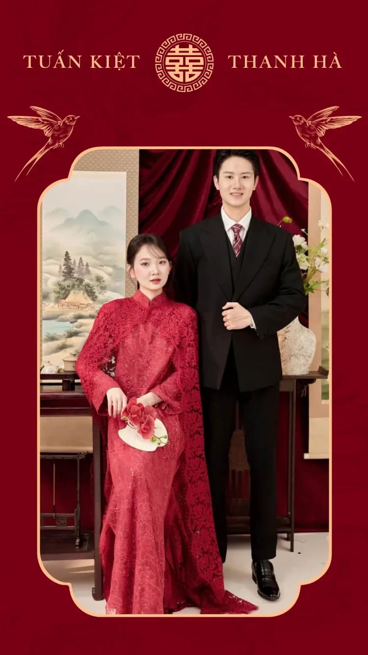 Long Phụng V3 - Đỏ - Mẫu thiệp cưới online