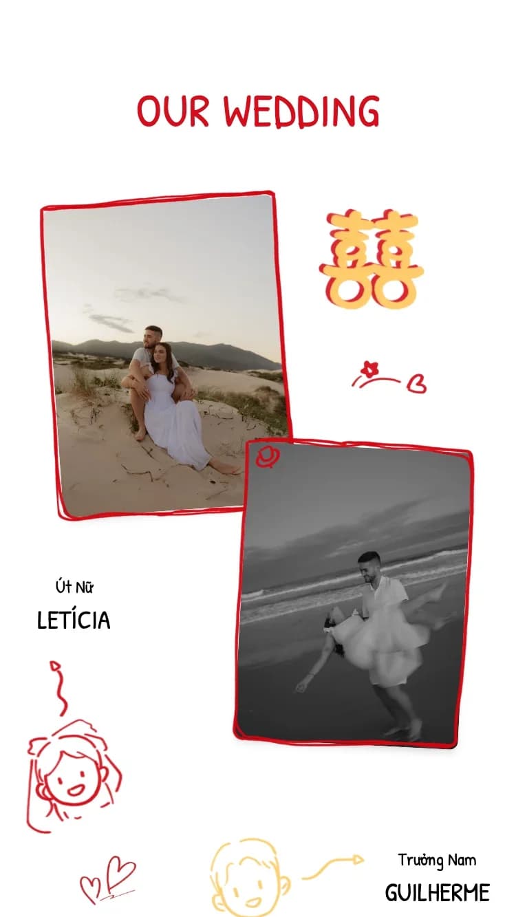 Love Art - Red - Modelo de Convite de Casamento Online