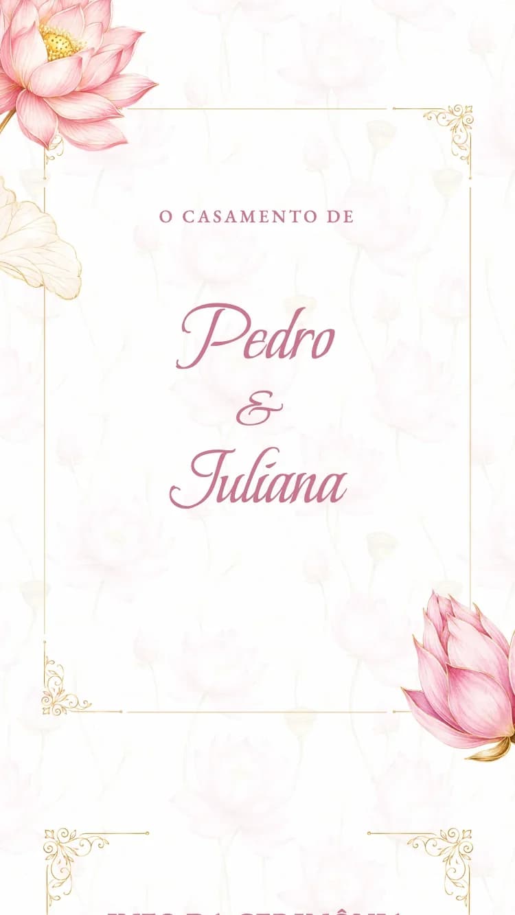 Lotus - Pink - Modelo de Convite de Casamento Online