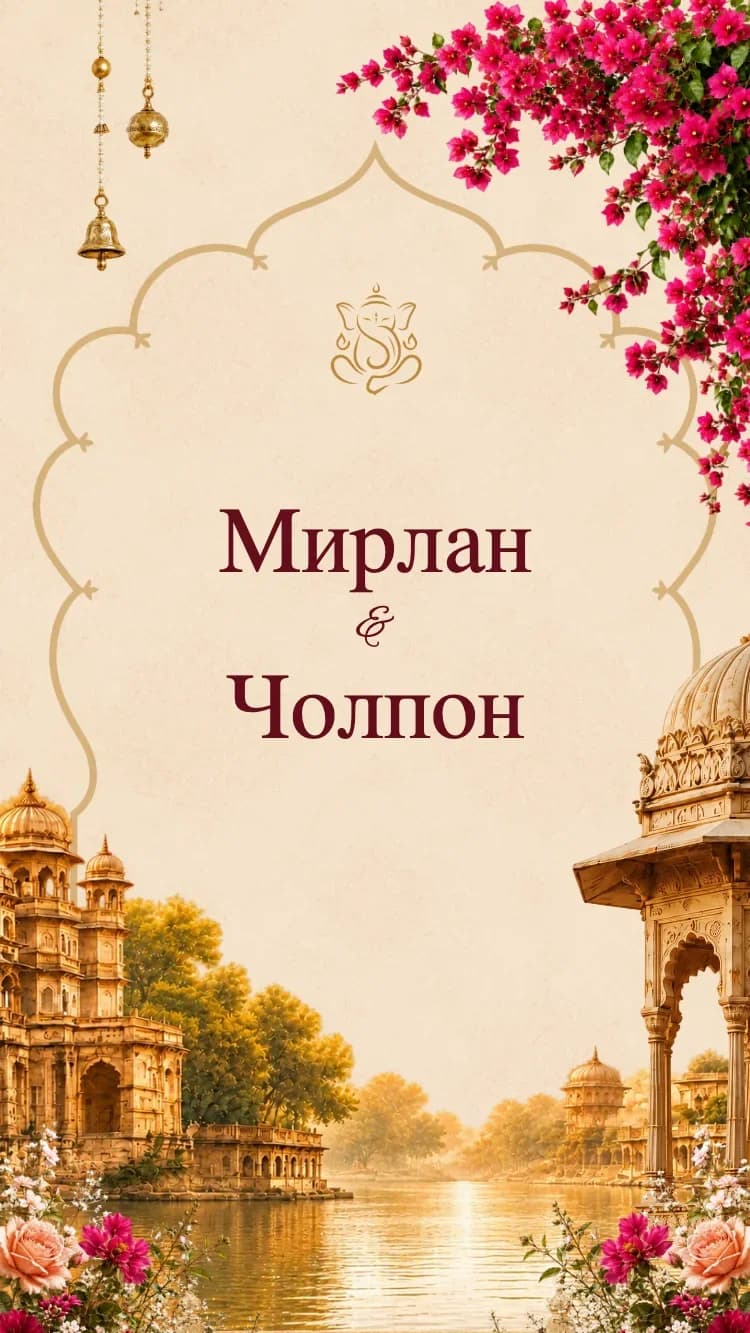 Mahal - Gold - Шаблон онлайн-приглашения на свадьбу