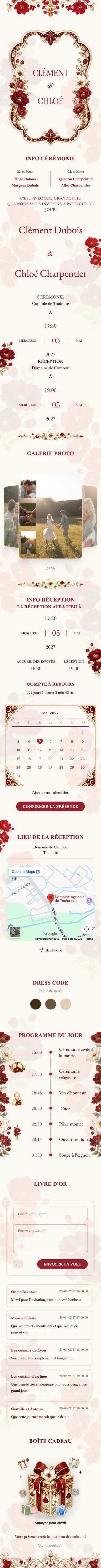 Crystal Floral - Red