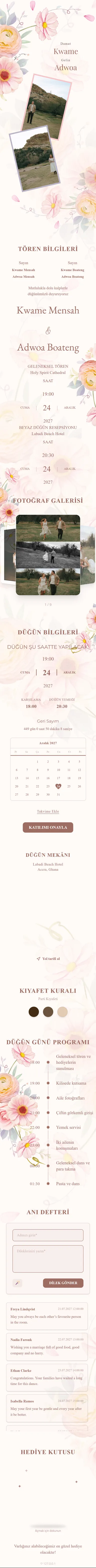 Boho Çiçekli - Pembe