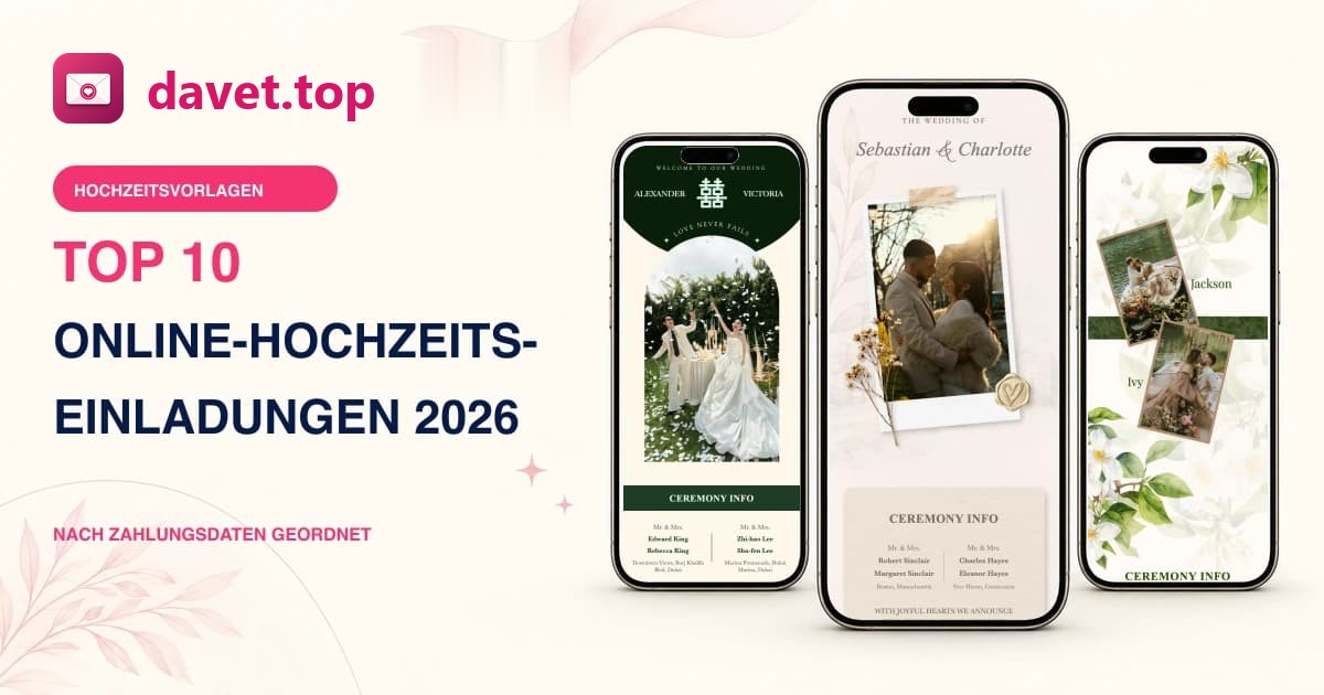 10 beste Online-Hochzeitseinladungen 2026