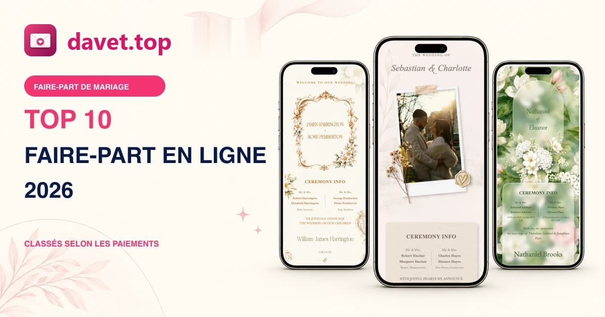 10 meilleurs faire-part de mariage en ligne 2026