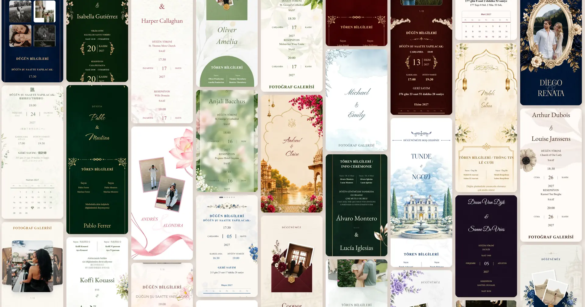 دعوات زفاف إلكترونية جميلة – أنشئ دعوات زفاف مجانية على Davet