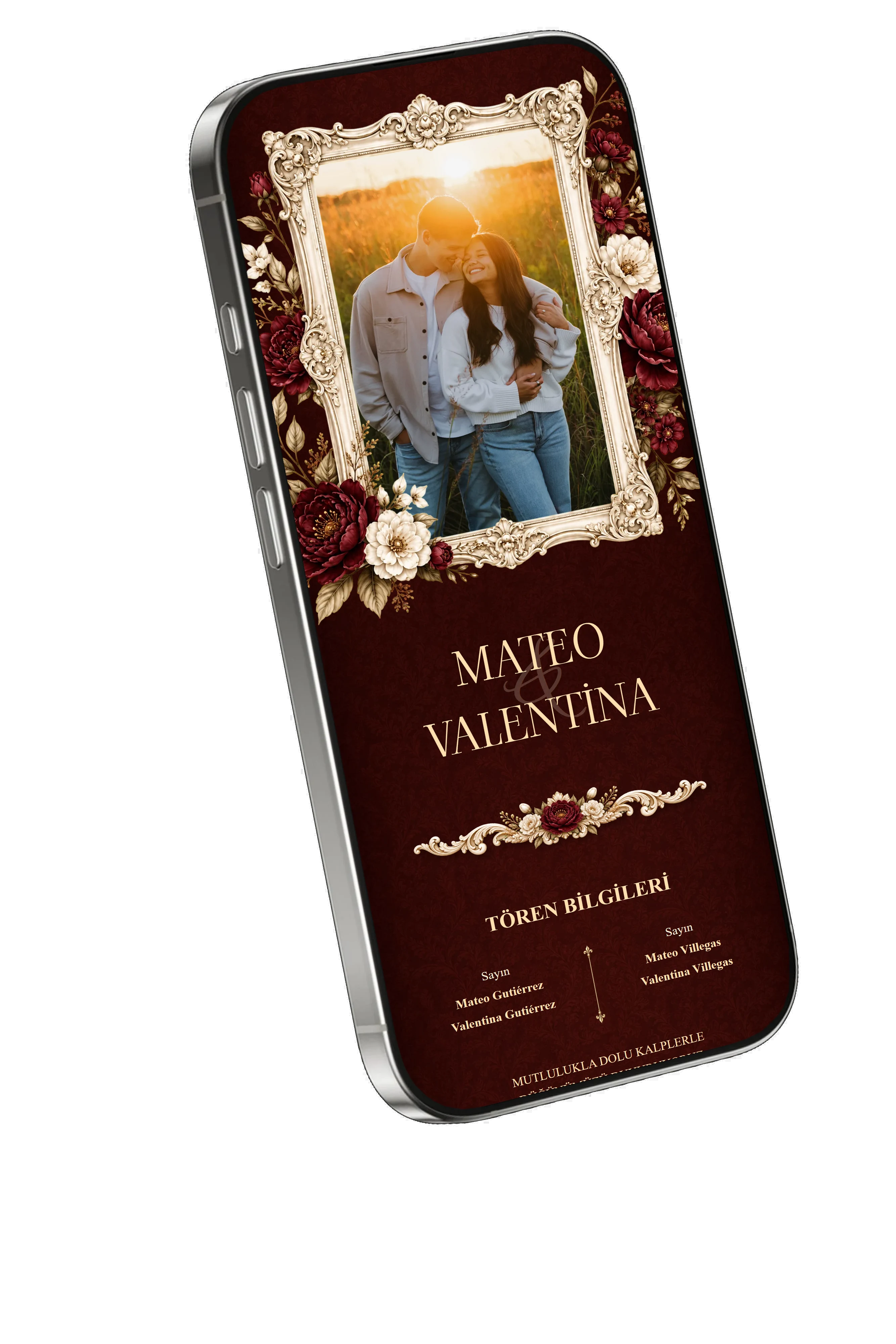 Davet online wedding invitation example