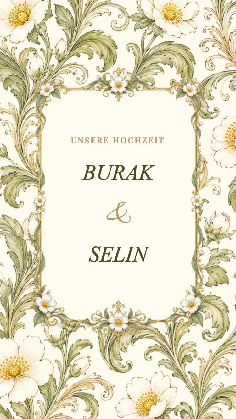 Porcelain II - Green - Vorlage für Online-Hochzeitseinladungen