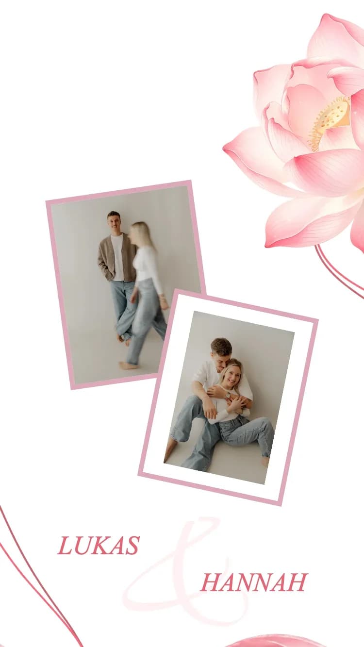 Silk Ribbon - Pink - Vorlage für Online-Hochzeitseinladungen