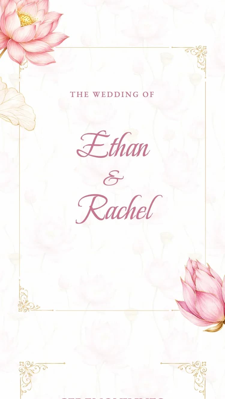 Lotus - Pink - Online Wedding Invitation Template