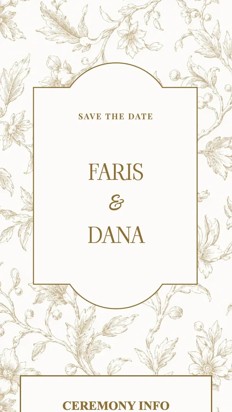 Porcelain - Brown - Online Wedding Invitation Template