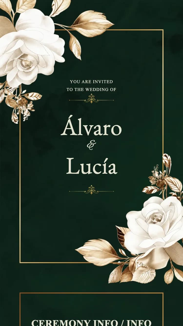 Royal II - Green - Online Wedding Invitation Template