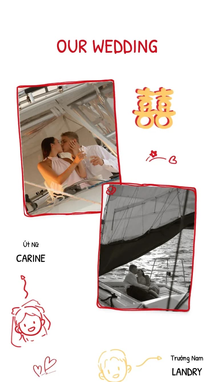 Love Art - Red - Modele de faire-part de mariage en ligne