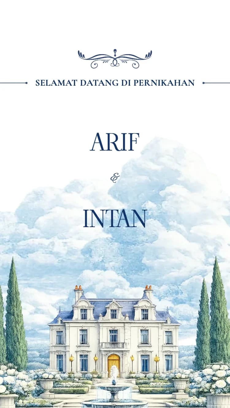 Chateau - Blue - Template Undangan Pernikahan Online