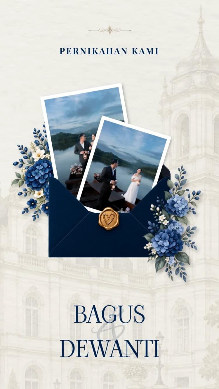 Minimalism - Dark Blue - Template Undangan Pernikahan Online